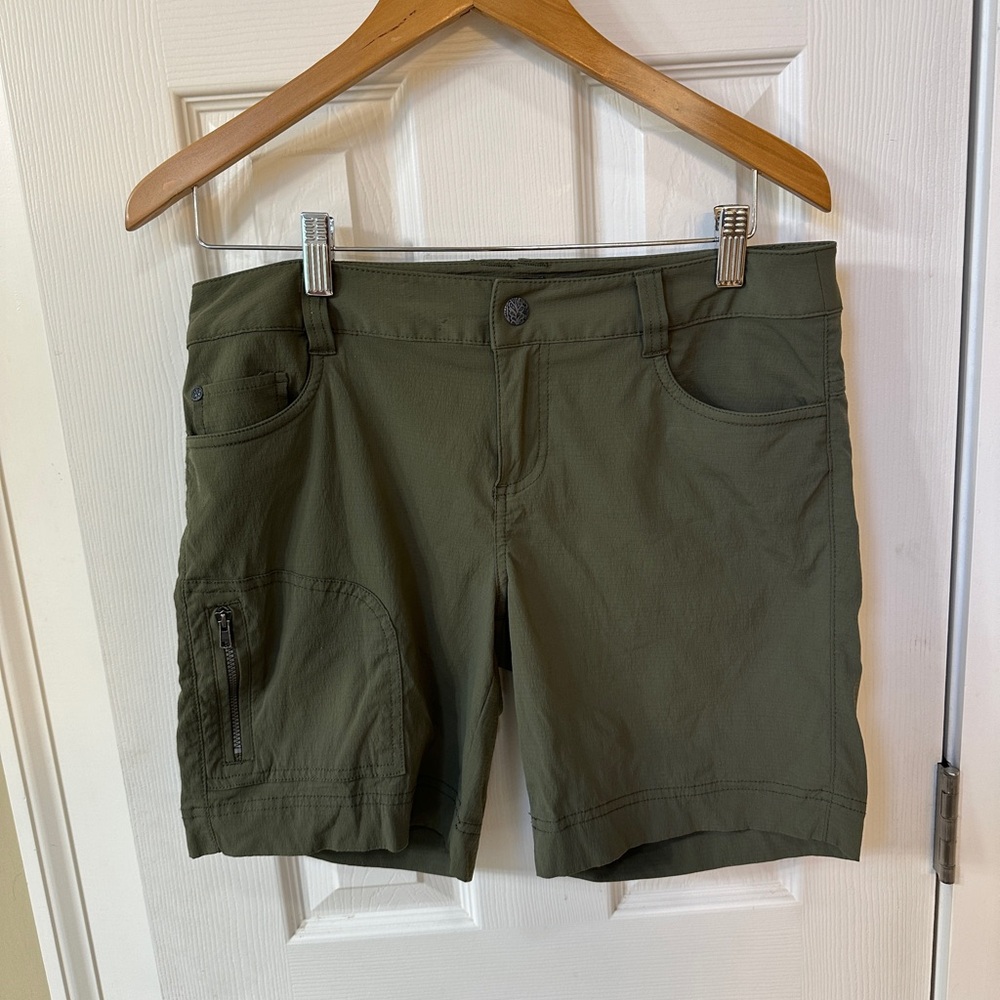 Womens Olive Green Prana Cargo Shorts 8 Classic Stylish Spring Summer